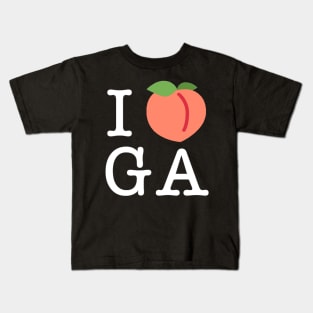 I Peach Georgia (White Lettering) Kids T-Shirt